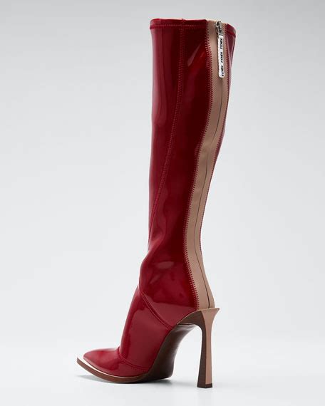 fendi neoprene to the knee boots black
